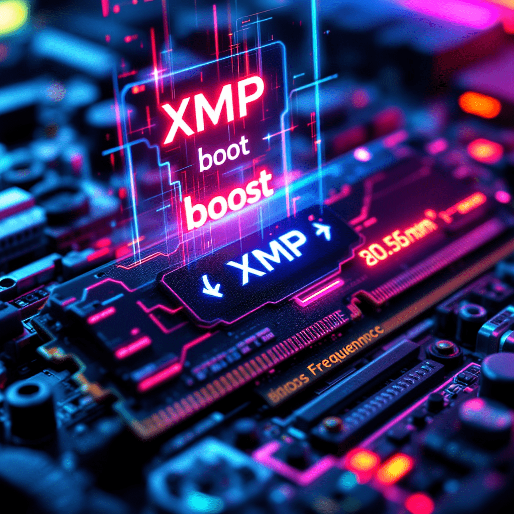 XMP 기능이 강조된 메모리 오버클럭 및 성능 부스트 그래픽