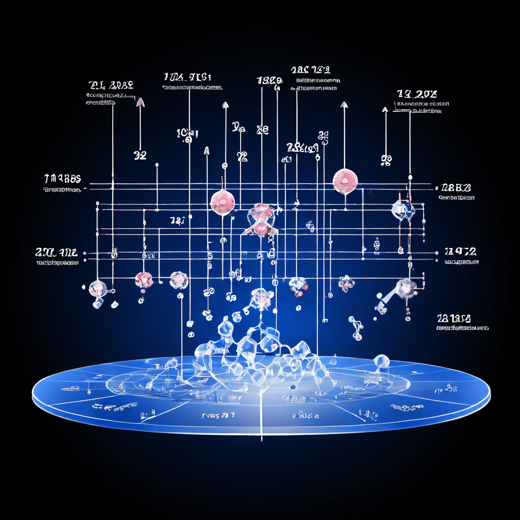 중앙의 달력에 각 날짜마다 이자율이 얼음 결정처럼 맺혀 있는 기계적 도식의 모습이다.